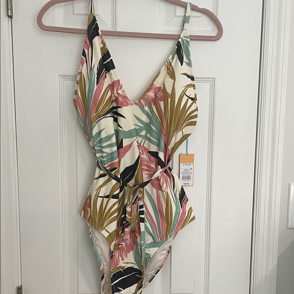 💕Kona Sol Tropical Leaf Print One Piece Swimsuit